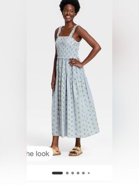Women’s Light Blue Floral Midi Dress